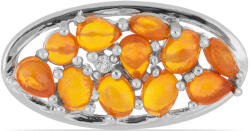  Lega Dembi - Narancs Opál és Fehér Topáz Ezüst Gyűrű - 1, 62 ct