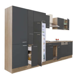 Leziter Yorki Konyhabútor - Sonoma Tölgy/Antracit - 370 cm (L370STAN-PSZ-FF)