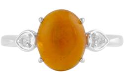  Narancs Tűzopál és Fehér Topáz Ezüst Gyűrű - 2.26 ct
