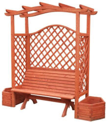 Komforttéka Fa Kerti Pergola Padkával - 150x50 cm