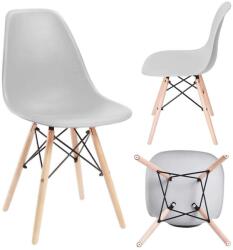 SPRINGOS milano Szék - Világosszürke, Barna (DC0004)