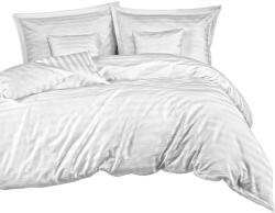 Darymex Bambusz ágynemű 140x200 fehér csíkos pamut szatén egyszínű párnahuzat 70x80 bambusz 23