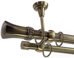  Pluto Dupla Függönyrúd - Antik Arany - 360 cm - pepita - 32 075 Ft