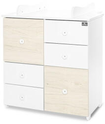 Lorelli Cupboard pelenkázó komód - White & amp; Light Oak ÚJ - pepita - 90 709 Ft