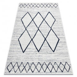  Szizál Szőnyeg - Rombusz Mintás - Fehér-Sötétkék - 140x200 cm