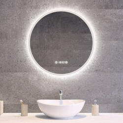 Welland Kerek Led tükör Ø60cm Welland Alpha | Páramentesítő - Óra - Fényerő + színhőfok állítás