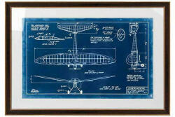 Repülőgép Műszaki Rajz Falikép - 90x62 cm (KHM-KH1501100260)