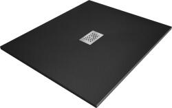 Mexen Hugo SMC zuhanytálca 120 x 100 cm, fekete , takaró inox - 42701012-X Kompozit zuhanytálca Kompozit zuhanytálca (5905315225948)