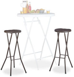  BASTIAN Összecsukható Bárszék - 2 db-os szett - Sötétbarna