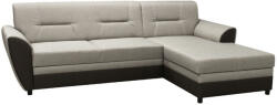 TEMPO KONDELA Kinyitható ülőgarnitúra, barna/szürkésbézs taupe, jobbos, SEVARD ROH - pepita