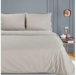  Reina27 pamut ágyneműhuzat elegáns csipkével Bézs 220x200 cm - 70x80 cm 2db