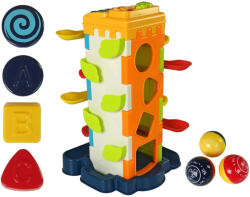  Oktató Játéktorony Golyópályával, Formaválogatóval és Zongorával - 3 éves kortól