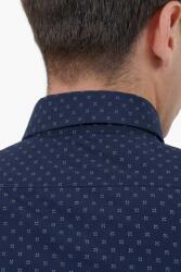 La Martina normál szabású ing virágos logóval ZMC020 Sötétkék XL INTL