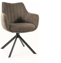 SIGNAL MEBLE Azalia Brego Forgó Szék Olívazöld Kárpittal és Fekete Fém Vázzal (AZALIABRCOL)