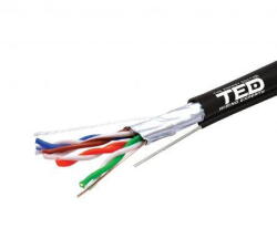 Ted Electric Cablu FTP cat. 5e sufa cupru integral 0, 5 manta PE negru tambur 500ml TED Wire Expert TED002402 BBB (A0115388) - pcone
