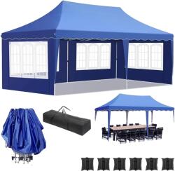  Felbukkanó pavilon 3m x 6m, vízálló UV-védelemmel, könnyű beállítás, Sötétszürke