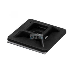 Somogyi Elektronic CTT 28BK kábelkötegelő talp, UV védett, 4 oldalas, öntapadó ragasztó, fúrható, fekete - webmuszaki