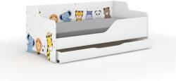  LILU gyerekágy laminált fronttal és oldallal 160x80cm matraccal és ágyneműtartóval - mini zoo