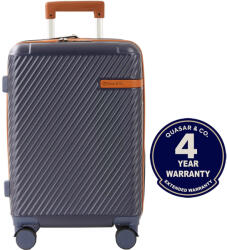 Quasar & Co Nagy méretű bővíthető bőrönd 74x48x30 cm, LUXOR modell Quasar & Co. , ABS, számzár, teleszkópos fogantyú, 4 dupla csendes kerék 360°-os forgással, feladott poggyász utazáshoz, Kék