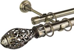 Toledo Dupla Függönyrúd - Antik Arany - 400 cm