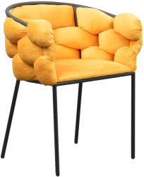 TEMPO KONDELA Étkezőszék, sárga Velvet szövet/fekete, DOROTA