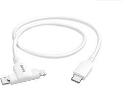 Hama Cablud de date 2 in 1 Hama 201722, USB-C - USB-C/Lightning, 1.5 m (Alb) (Hama 201722)