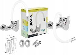 TOYA Konyhai Mosogató Csaptelep Fali Flexibilis Kifolyócső Fehér Fala 75671 (75671)