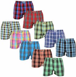 Styx 10PACK férfi bő szárú boxeralsók Styx klasszikus gumipánt többszínű (10A102130) M