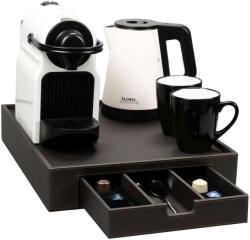  Elegáns Szállodai Kávé Tálca Fiókkal - Műbőr - 33x40cm