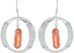 Ezüst Fülbevaló - Padparadscha Kvarc és Fehér Topáz - 8.36 karát