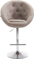  London V2 bárszék háttámlával szövet-króm világosbarna