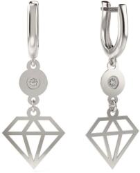 Atcom Jewelry ATCOM - Ezüst Gyémánt Medál Fülbevaló - Kristályokkal