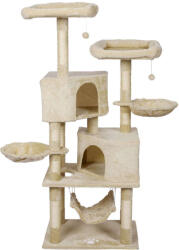  Macskajátszótorony - Kaparófa Függőágyakkal - 148 cm - Bézs