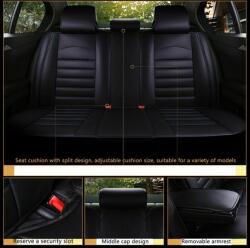  Univerzális autósüléshuzat-garnitúra, fekete ecobőr, első-hátsó