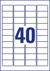 Avery-Zweckform L6145-20 45, 7x25, 4mm 4 pályás lézer etikett eltávolíthatatlan kerekített sarkú 40 címke/ív 20ív/csomag (L6145-20)