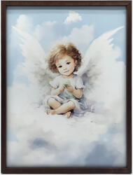  VÁSZON FESTMÉNY A FALRA Aranyos ANGYAL FELHŐRE 60x90 CM