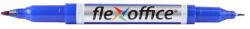 FlexOffice Alkoholos marker, 0, 4/1, 0 mm, kúpos, kétvégű, FLEXOFFICE " PM01" , kék (FO-PM01BLUE)