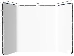  Fényképezési háttér állvány, állítható magasságú, zöld képernyő hátterek, 240x400 cm fehér