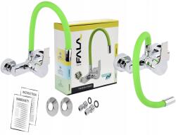 TOYA Konyhai Mosogató Csaptelep, fali, flexibilis kifolyócső, zöld (75674)