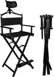  Összecsukható kozmetikai szék - alumínium | fekete
