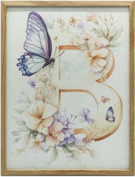  FALI PLAKÁT FA KERETBEN VIRÁGOK ÉS LEPKÉK 70x100 CM