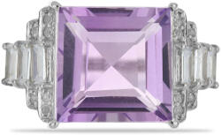  Ezüst Gyűrű Vera Cruz-i Ametiszttel és Fehér Topázzal, Y55245/57