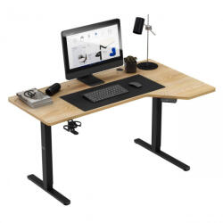 Mark Adler Állítható magasságú íróasztal, elektromos , 145 x 85 cm, 70 kg teherbírással, fejhallgatótartóval, fa