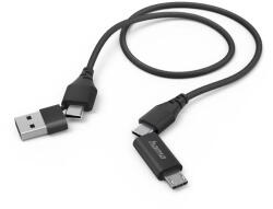 Hama Cablu date Hama 201537, 4 in 1, USB-C/USB-A - USB-C/MicroUSB, 1.5m (Negru) (Hama 201537)