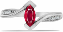  Ezüst Gyűrű Madagaszkári Rubinnal és Fehér Topázzal, Y62075/57