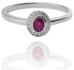  Fehérarany rubin köves gyűrű gyémántokkal