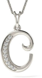  Arany ' C' Medál Cirkonokkal - 14 Karátos Arany - Ezüst Lánc