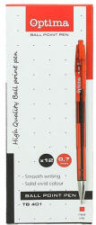 Optima Golyóstoll OPTIMA nyomógombos TB 401 0, 7 mm piros