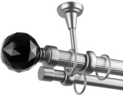  Cristal Noir Dupla Függönyrúd - 360 cm - Ezüst