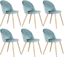  Étkezőszékek, puha bársony anyag, fém lábak, zöld